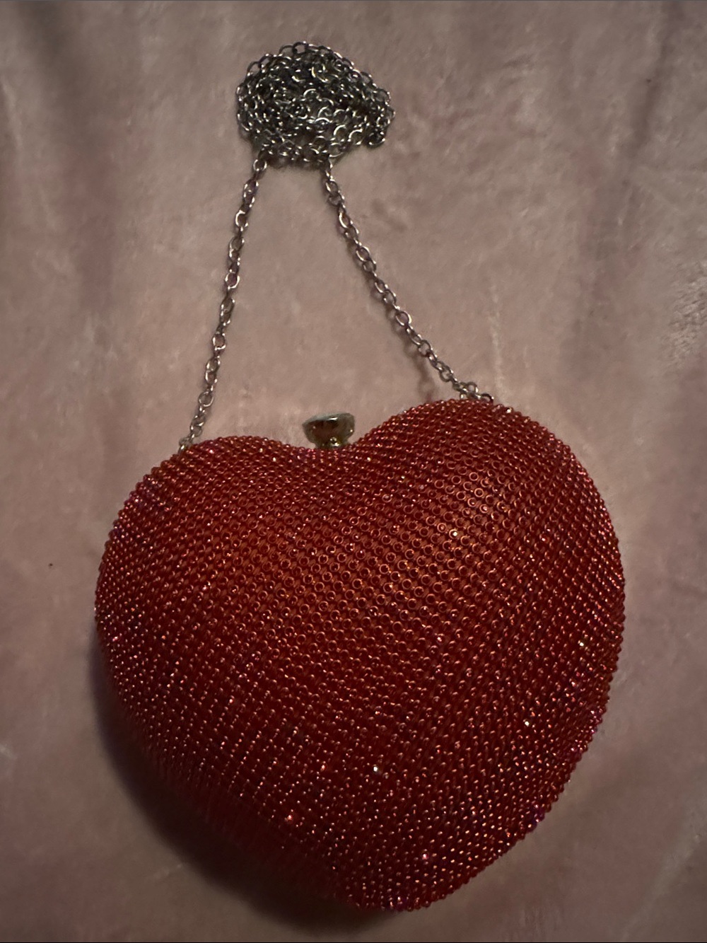 Red Heart Crystal Evening Bag Queen of Hearts Sinister Villian Vibes Love Gothic